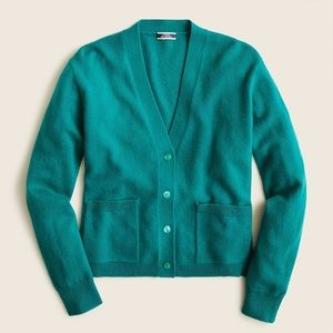 J. Crew Cashmere Patch Pocket Cardigan Sweater - Hammock Green - XXS